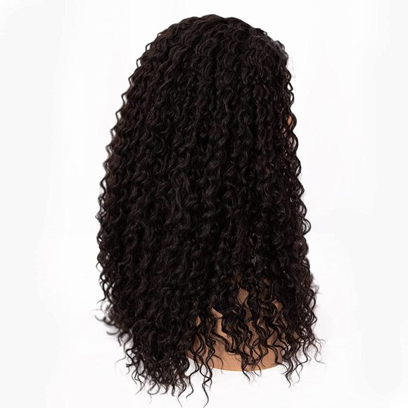 22 Inch T Part Natural Black Deep Curly Lace Front Wig - Picture 4 of 7